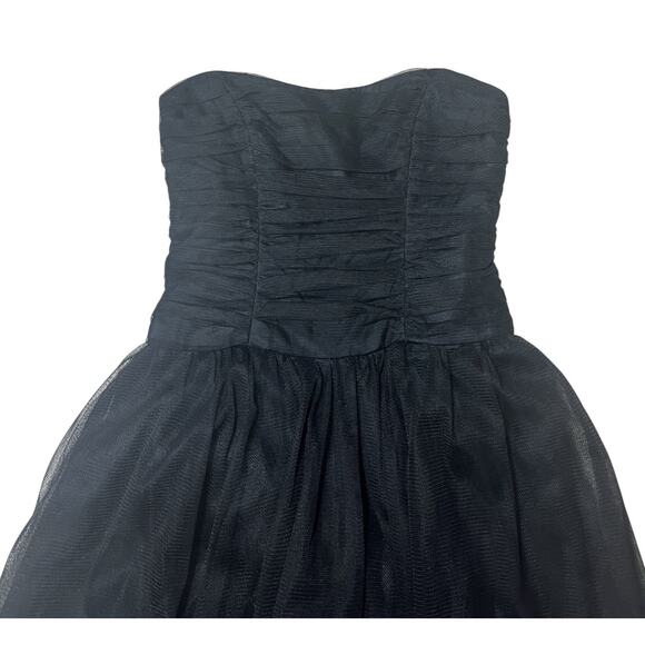 Nicole Miller Collection 90s Y2K Black Ruffle 6 Mini Dress Gothic Fairy Tulle - Picture 2 of 8
